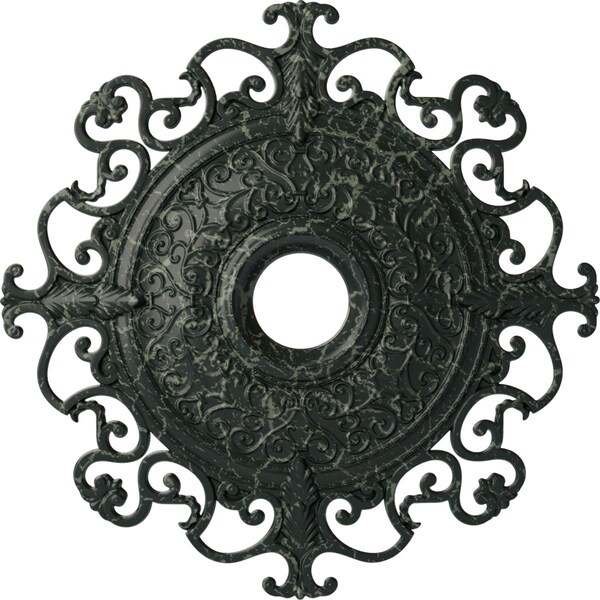 Ekena Millwork Orleans Medallion (Canopies up to 8 1/4"), 38 3/8"OD x 6 5/8"ID x 2 7/8"P, Painted Turtle Crackle CM38OLPTC - main